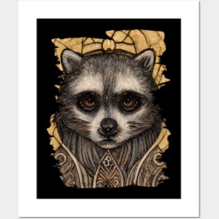 Animals from the forest_raccoon Posters and Art